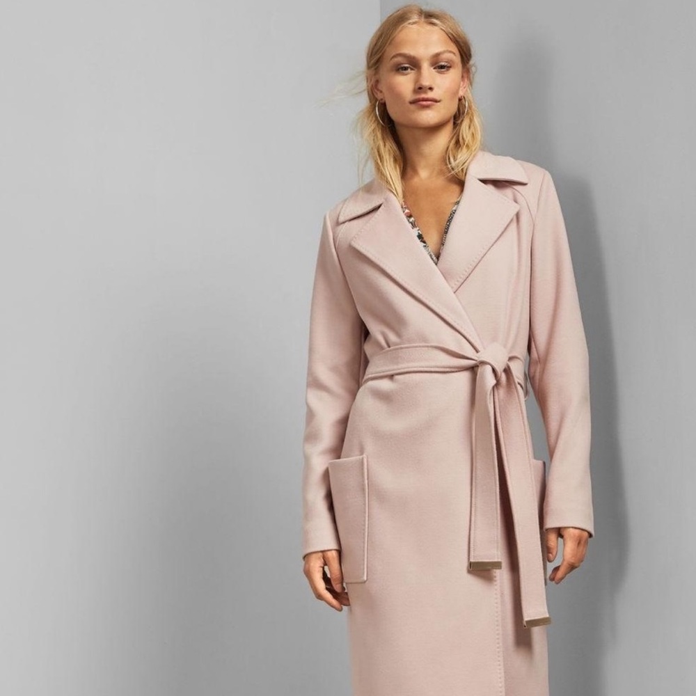 🆕 Ted Baker London Wide Collar Brushed Wrap Coat